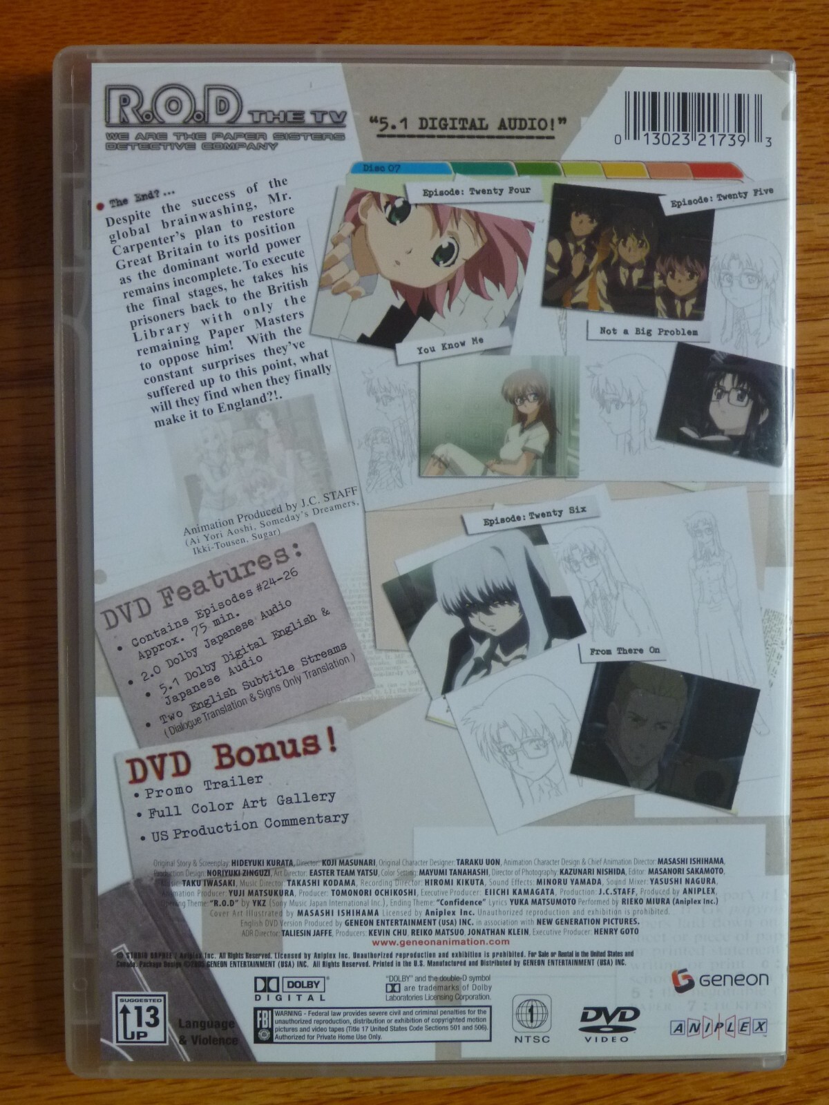 R.O.D TV Read Or Die DVD Vol 7 The New World Anime Eps 24-26 + Board ROD Geneon