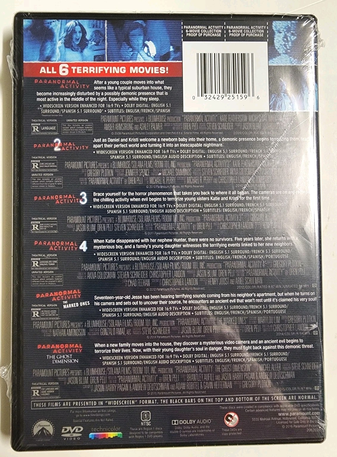 Paranormal Activity 6-Film Collection(DVD)