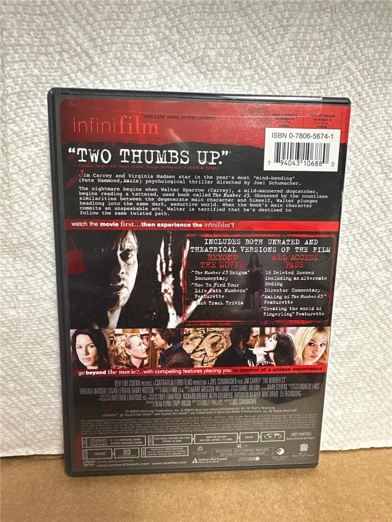The Number 23 (DVD, 2007) Jim Carrey