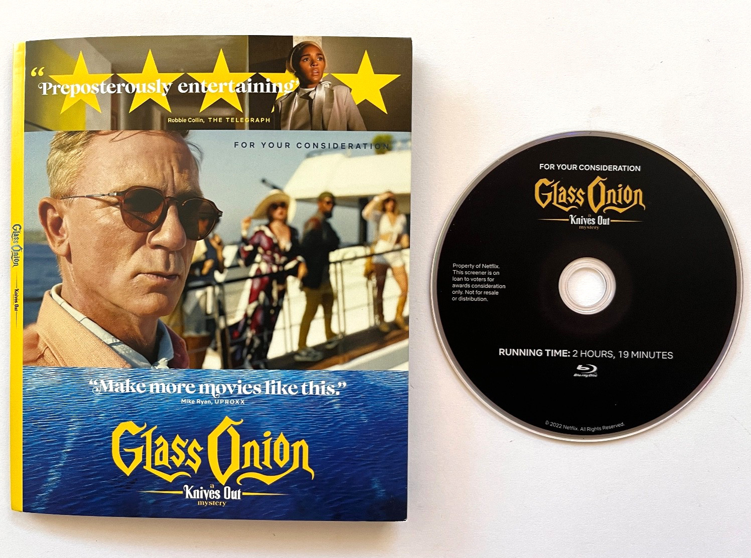 GLASS ONION promo Blu-ray 2022 Knives Out Netflix FYC screener Rian Craig RARE