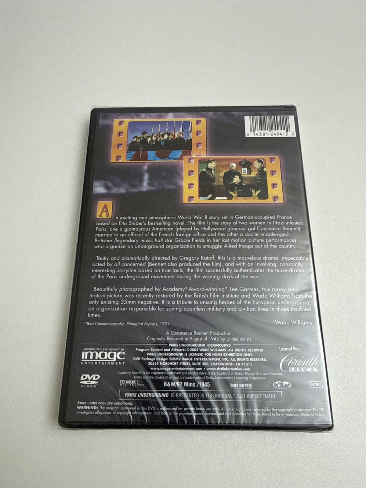 Paris Underground (1945) (DVD, 1945) New