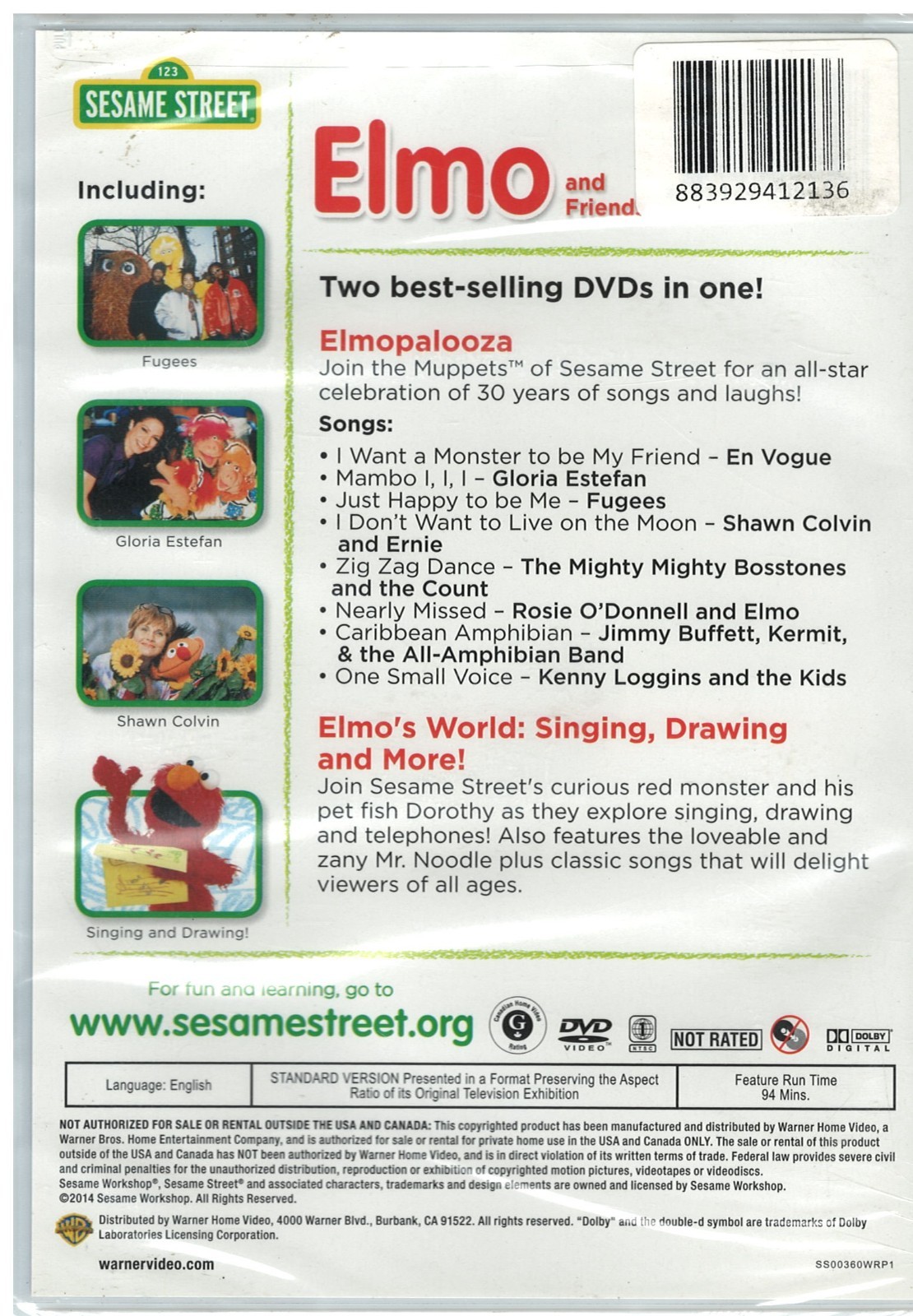 NEW/SEALED SESAME STREET ELMO AND FRIENDS “OVER 80 MINUTES” DVD