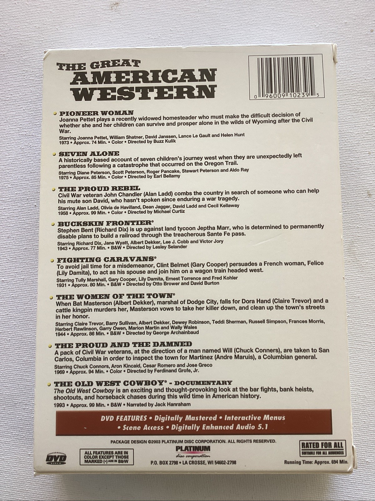 The Great American Western, Vol. 9 (DVD, 2003, 2-Disc Set) 8 Movies 11+ Hours!