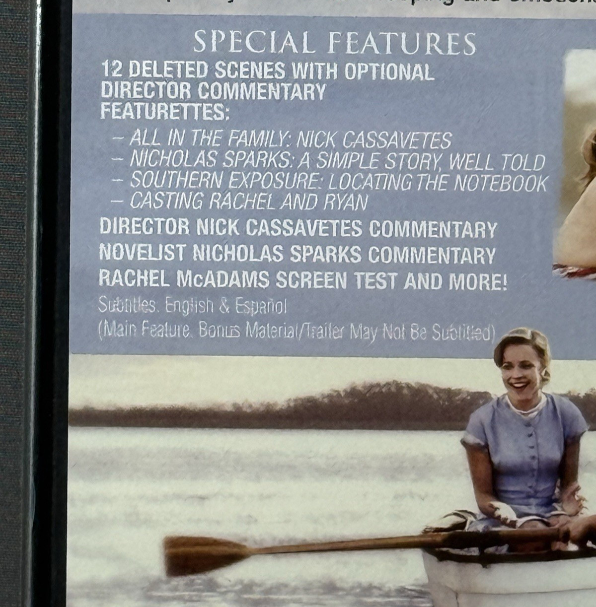 THE NOTEBOOK DVD Ryan Gosling Rachel McAdams Nicholas Sparks Novel NEW SEALED