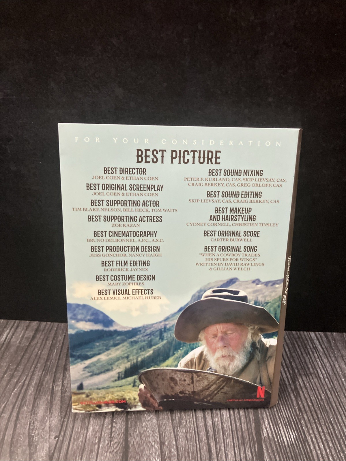 THE BALLAD OF BUSTER SCRUGGS (2018) DVD For Your Consideration FYC COEN BROS