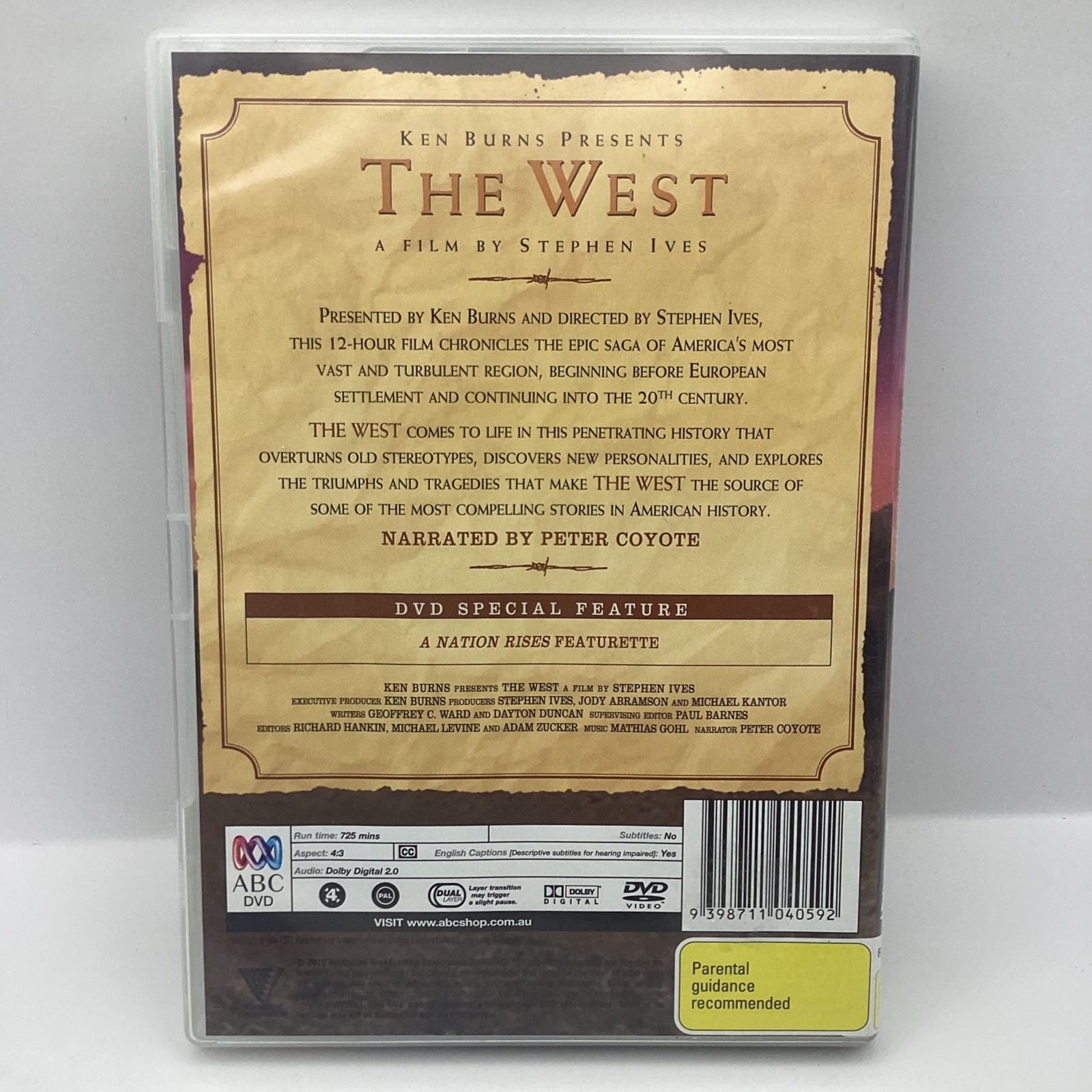 The West – Ken Burns Stephen Ives – DVD – Region 4 – Very Good Condition (B5)