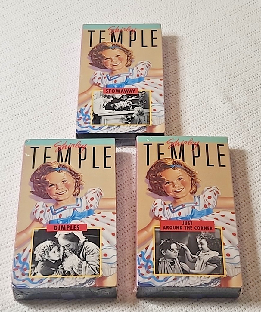 Vintage Shirley Temple VHS Tape Lot Dimples Stowaway Just Around The Corner