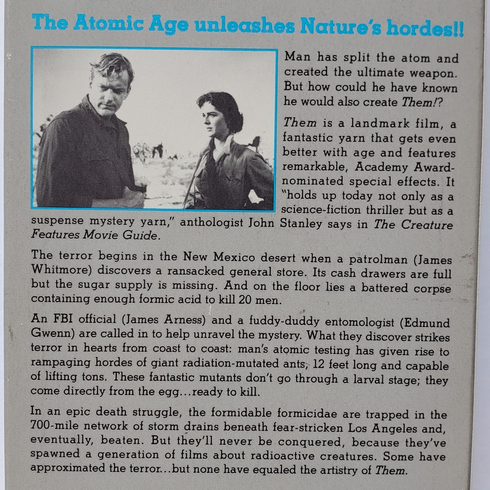 Them – VHS Hi-Fi Classic Sci-Fi Atomic Age 1954 B&W Movie Warner Bros. VG+ COND