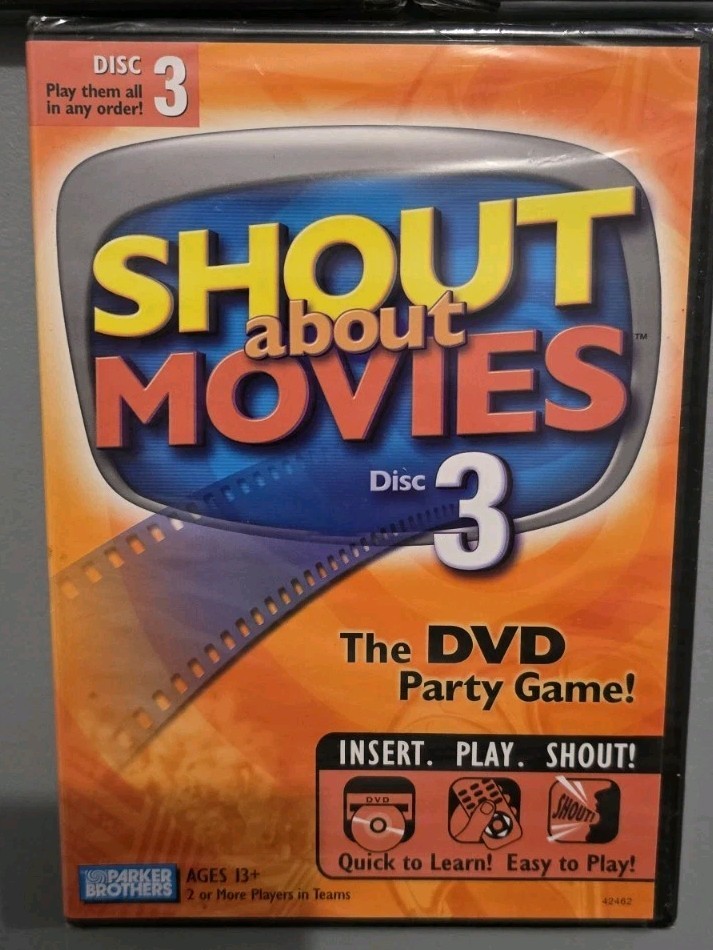 Shout About Movies & Music DVD Party Game Lot Discs 2 & 3 NEW SEALED Parker Bros