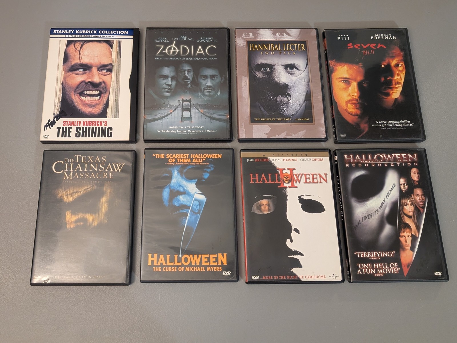 Horror & Thriller DVD Lot Of 8 – Shining / Halloween / Seven / Silence Of Lambs