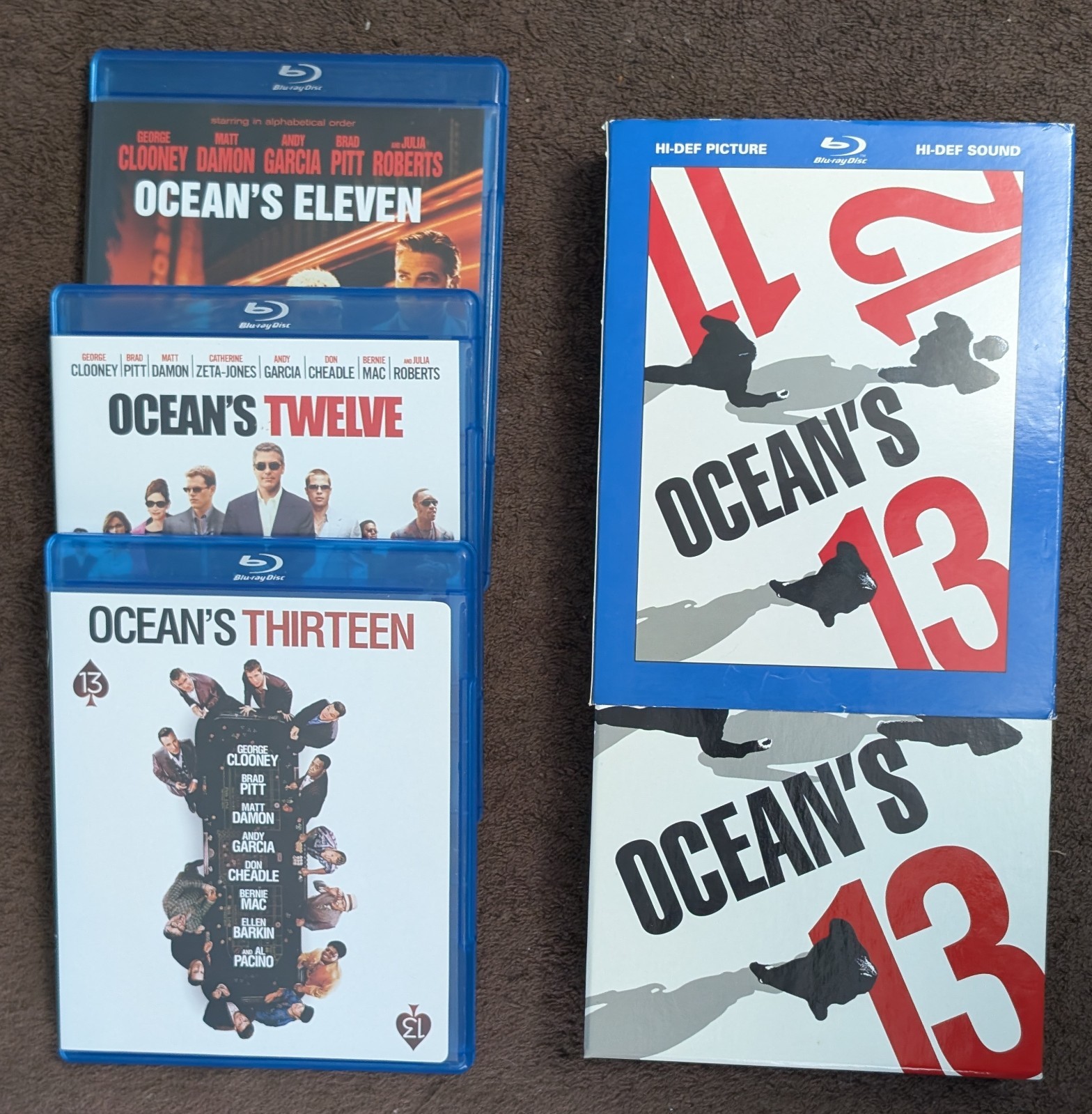 Ocean’s Eleven Twelve Thirteen Blu-ray Box Set 3 Movie Collection With Slipcase