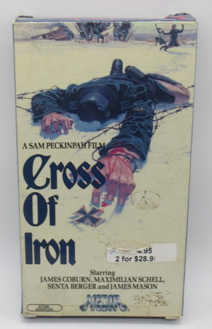 CROSS OF IRON VHS VIDEO MOVIE, JAMES COBURN SENTA BERGER JAMES MASON MEDIA HOME