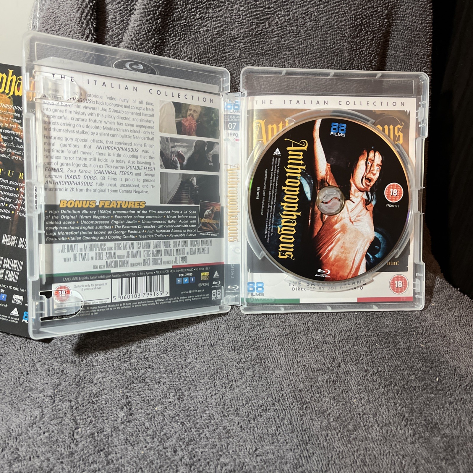 Anthropophagous Blu-ray Disc 88 Films Joe D’Amato Uncut With Slipcover 1980 🔥🔥