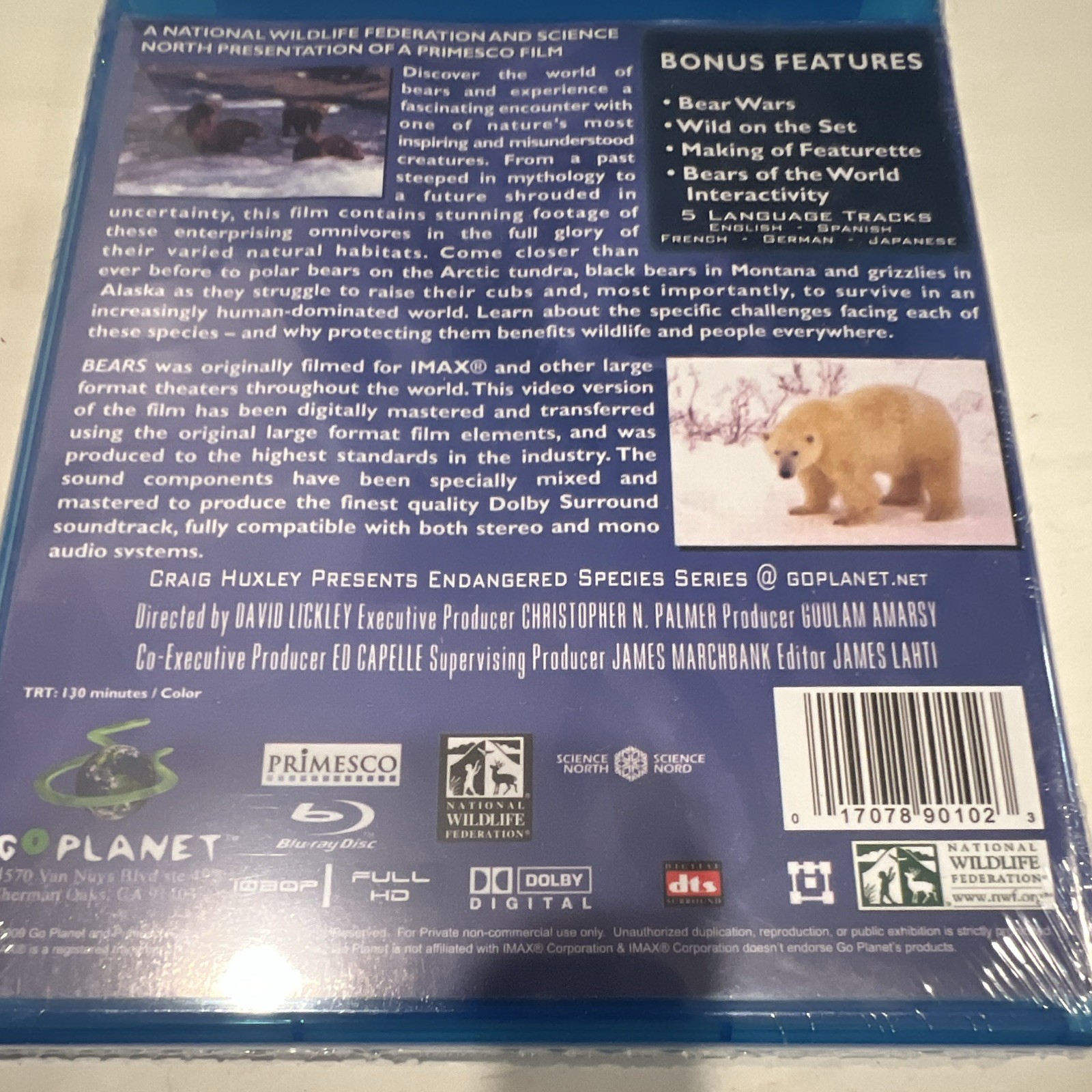 Bears Blu-ray Documentary Nature/Wildlife Bonus Features David Lickley NR 130m