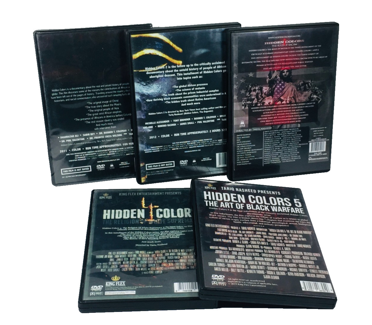 “HIDDEN COLORS” (TARIQ NASHEED) DVD SET (1-5) 1 2 3 4 5 (1 SEALED) KING FLEX++++