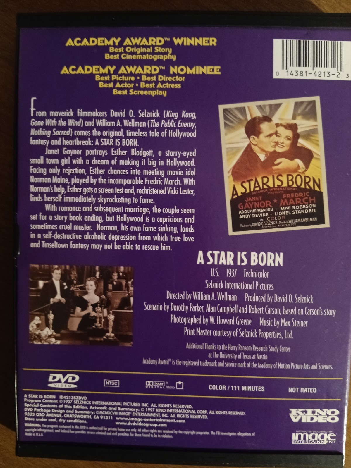 A STAR IS BORN x2 1954 Judy Garland 1937 Janet Gaynor 2 snapcase DVD LIKE NEW