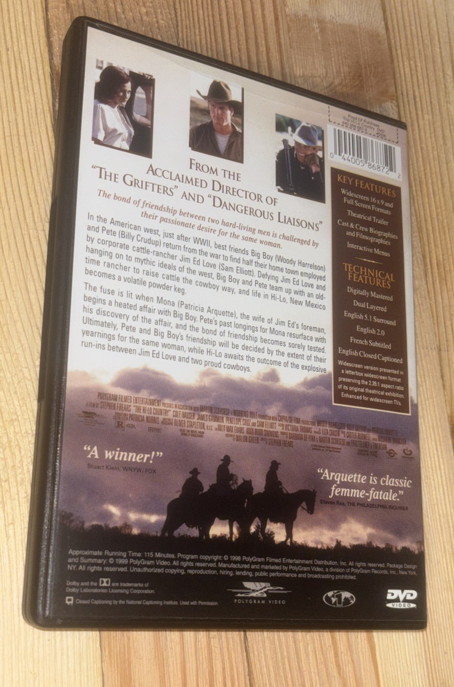 The HI-LO Country DVD Woody Harrelson Billy Crudup Sam Elliott OOP ~ Clean Disc