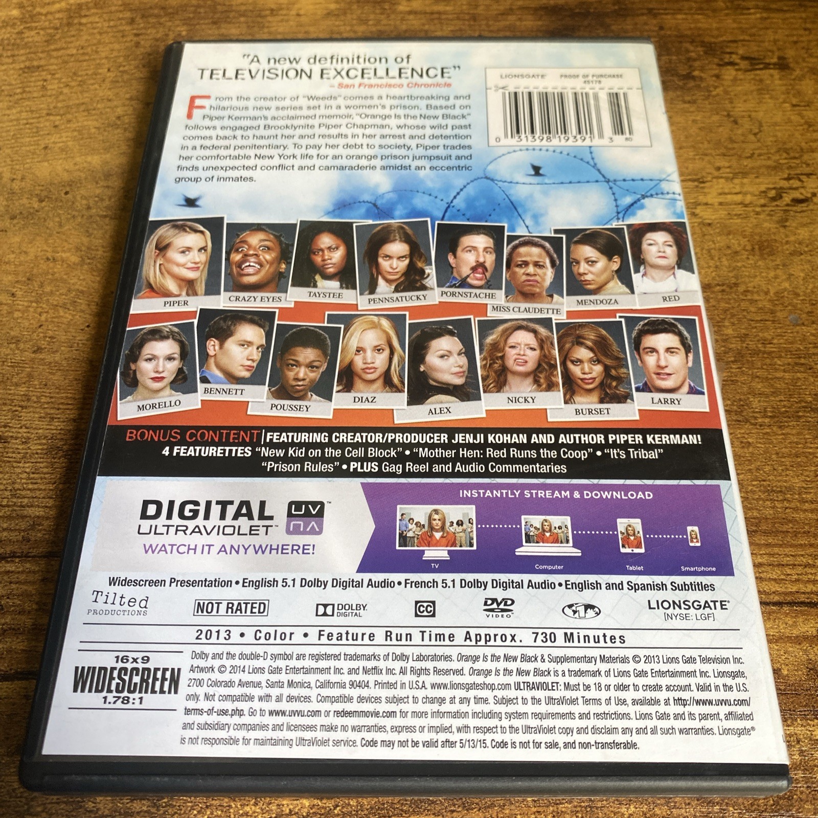 Orange Is the New Black: Season One (DVD, 2013) 4 Disks