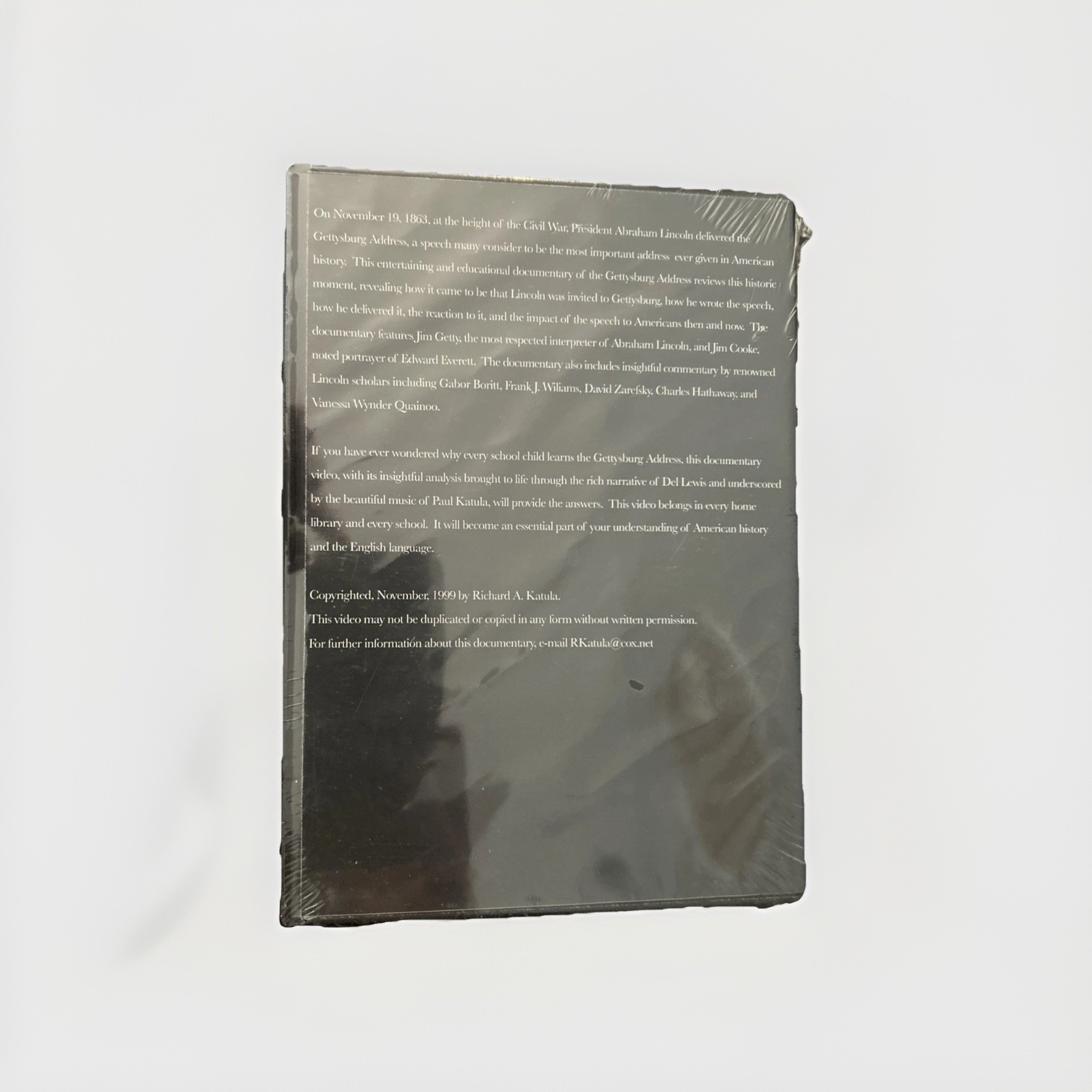 Gettysburg Address A Speech for The Ages by Richard A. Katula DVD 1999 Rare New