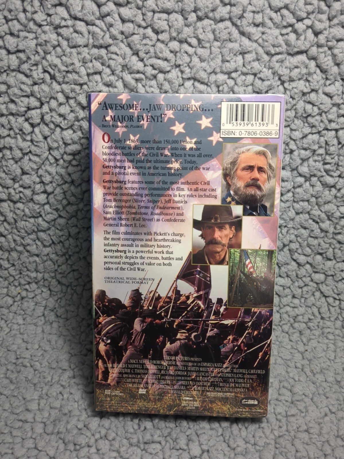Gettysburg (VHS, 1994) Sealed Previously Viewed Hollywood Video Rental