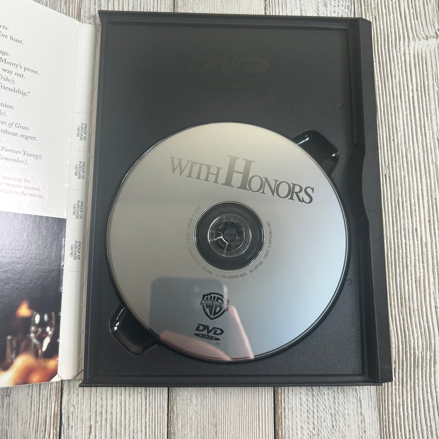 With Honors DVD 1994 Joe Pesci Brendan Fraser Patrick Dempsey College Drama