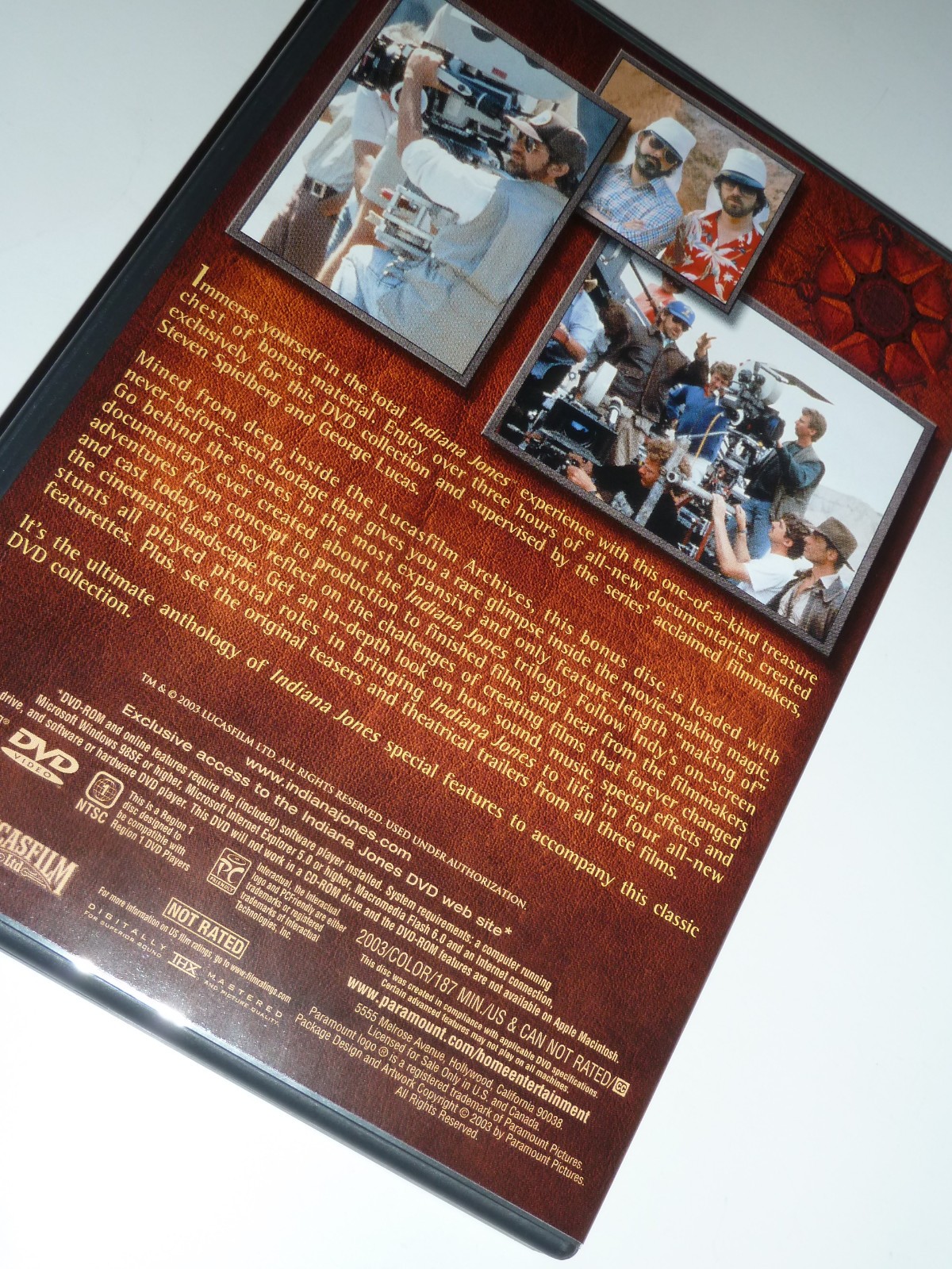 Indiana Jones Bonus Material DVD 2003 making-of documentary features bonus disc!
