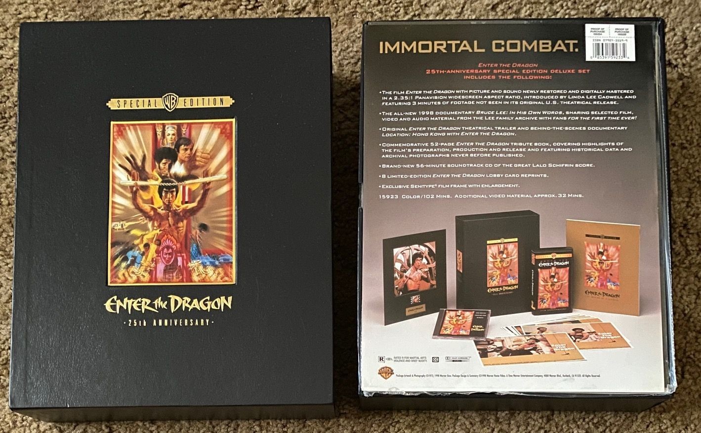 Enter the Dragon 25th Anniversary Deluxe Box Set VHS, CD WB Special Edition NM