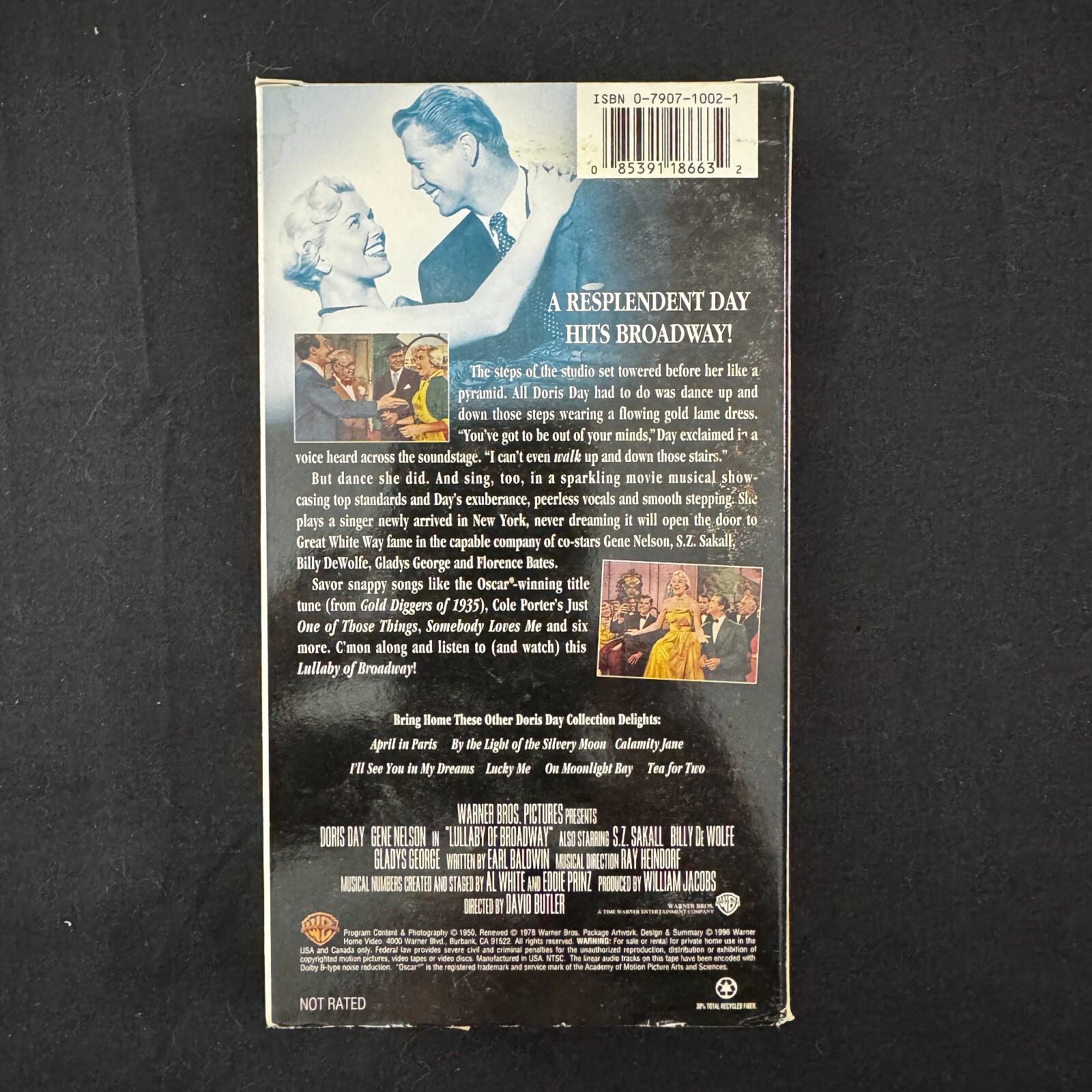 Lullaby of Broadway (1951) VHS 1996 Doris Day Gene Nelson S.Z. Sakall TESTED