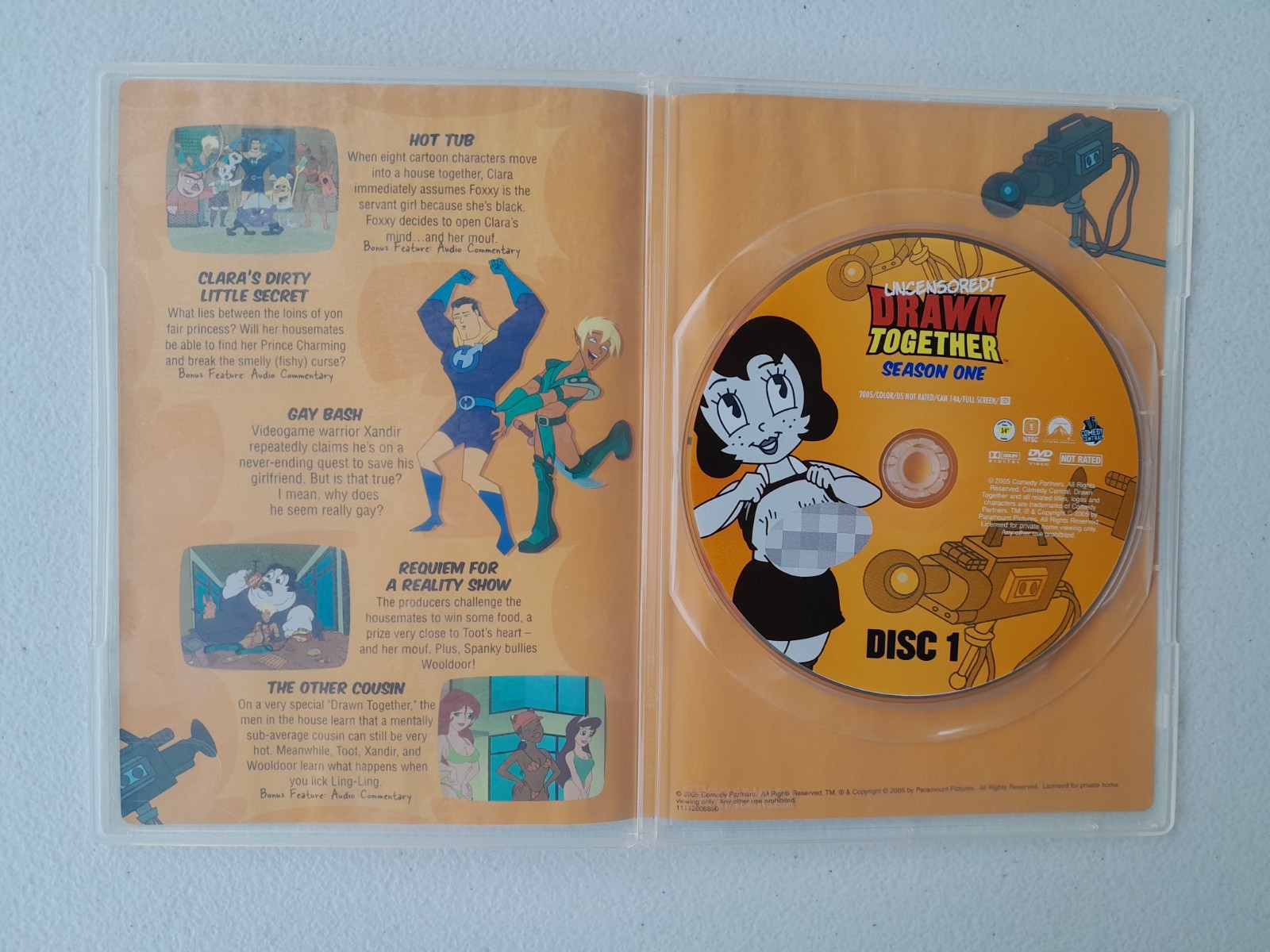 “Drawn Together” Comedy Central: Season One Uncensored (DVD, 2004) Adam Carolla