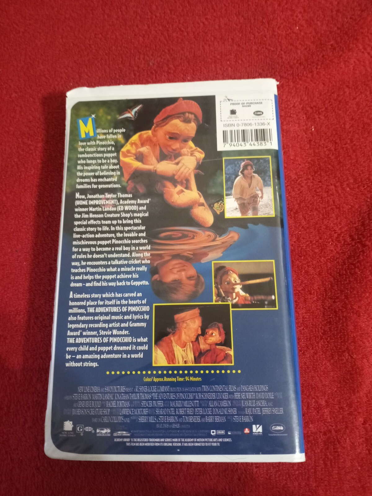 The Adventures of Pinocchio (VHS, 1996, CLAM SHELL)