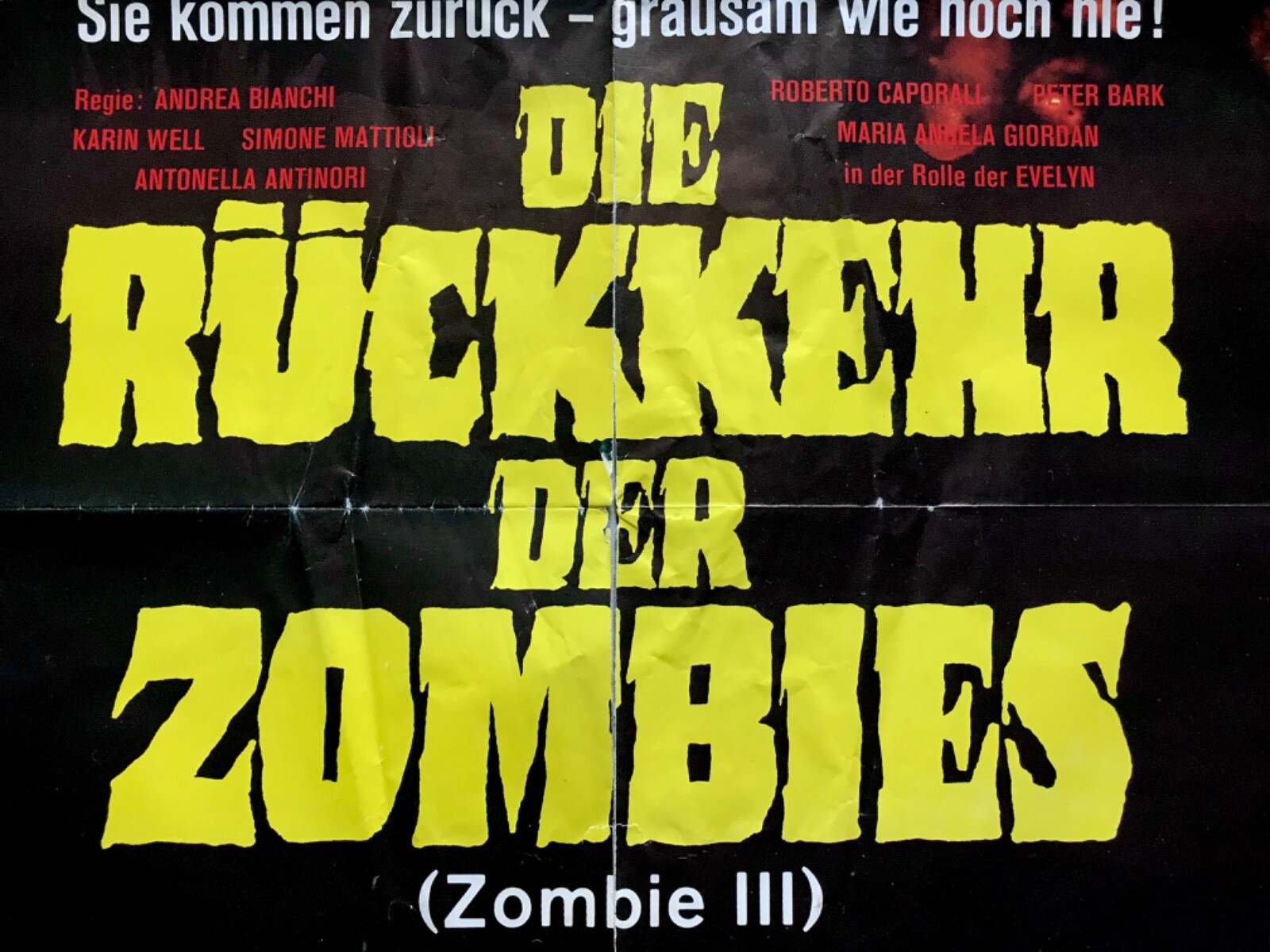 THE ZOMBIE DEAD Original HORROR 1981 Film Movie Poster ANDREA BIANCHI KAREN WELL