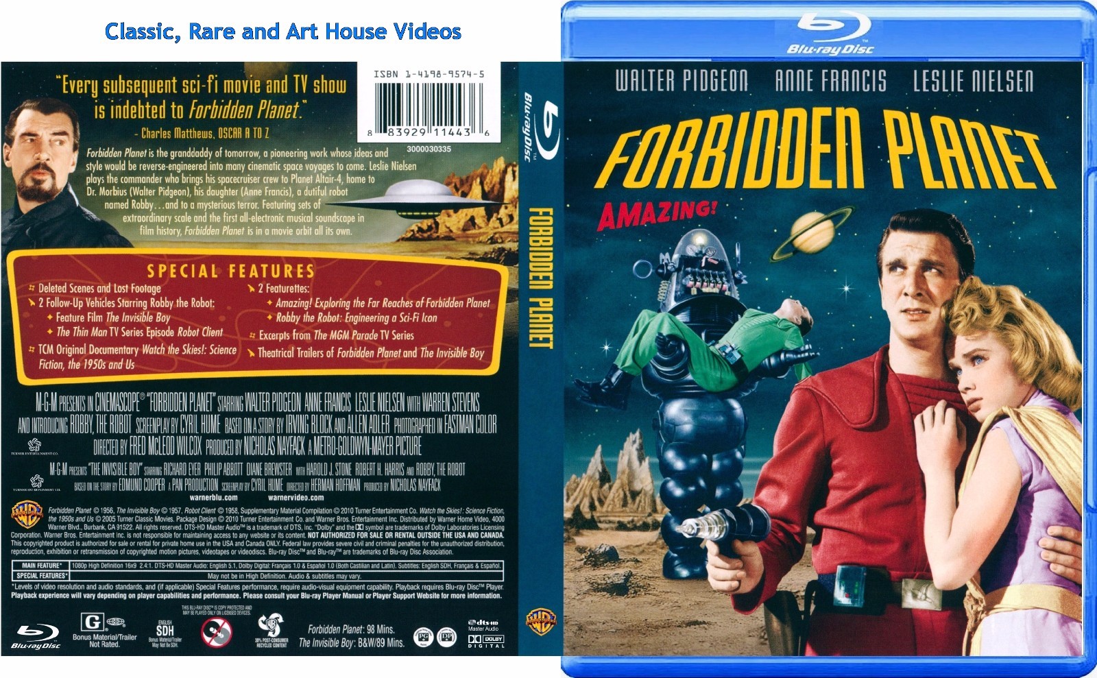 Forbidden Planet ~ Blu-ray ~ Walter Pidgeon, Anne Francis (1956)