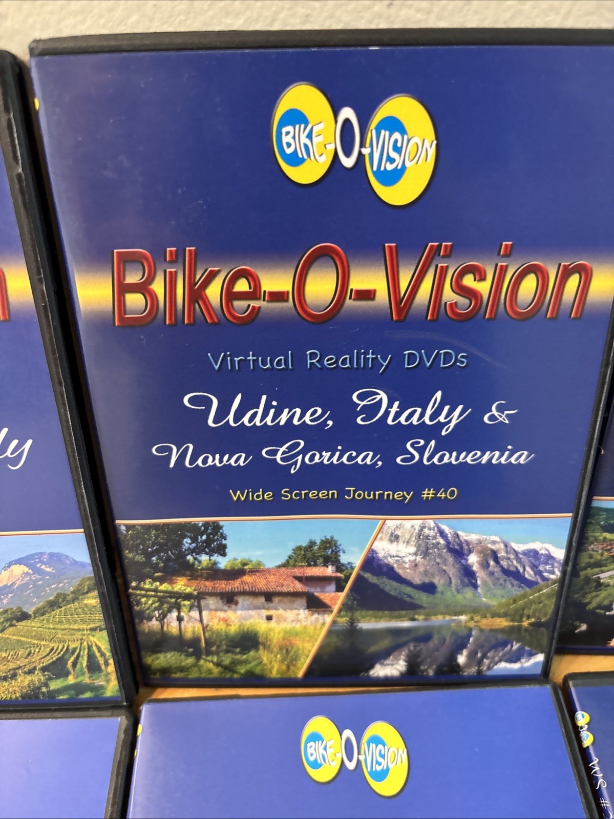 Lot of 7 Bike-O-Vision Virtual Reality DVDs Indoor Cycling Italy,Hungary & More