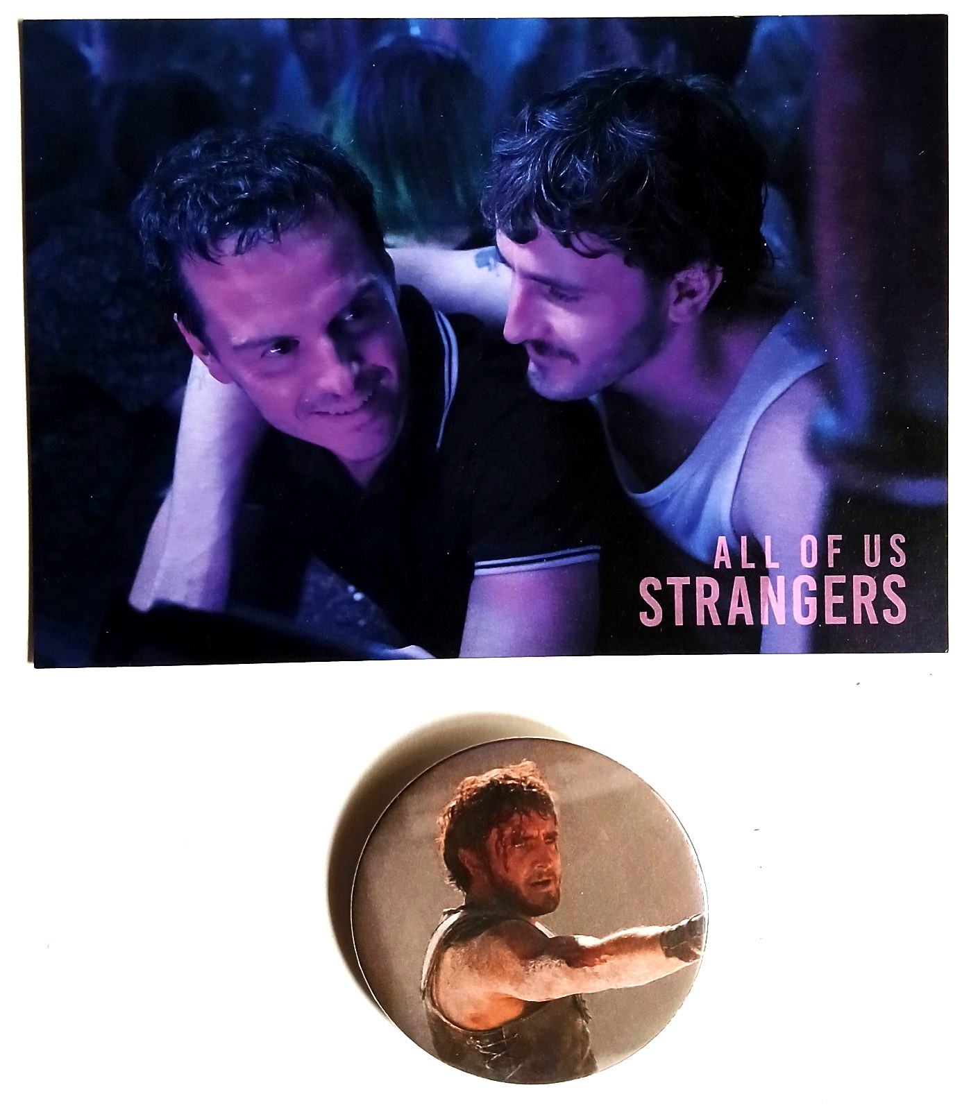 Paul Mescal All Of Us Strangers Promo Postcard & Gladiator 2 Badge