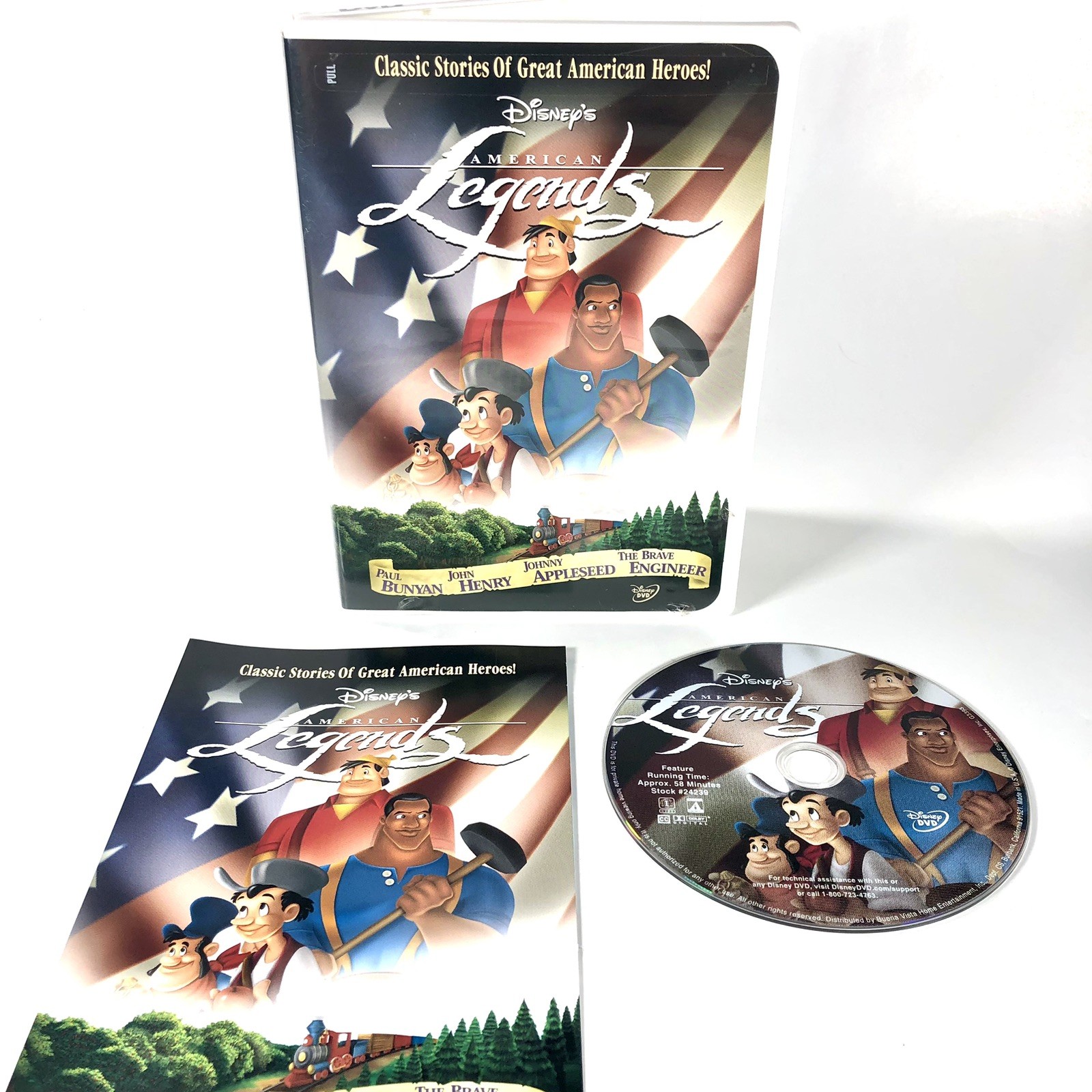Disney’s American Legends 1948 DVD Animated Family Movie Bunyan Appleseed Henry