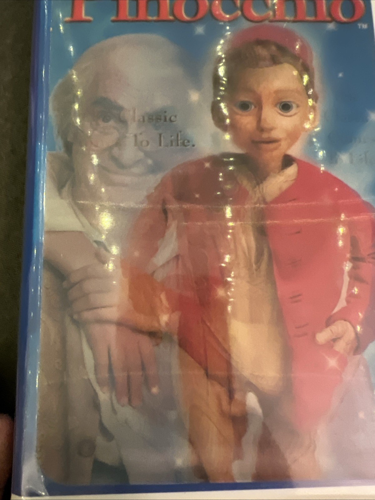 The Adventures of Pinocchio VHS tape hologram cover, Martin Landau Clamshell ￼