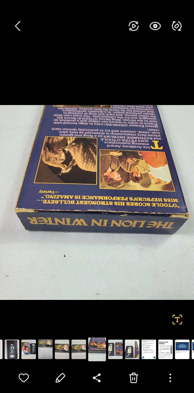 The Lion In Winter VHS 1987 Peter O’Toole Katharine Hepburn Nelson Entertainment