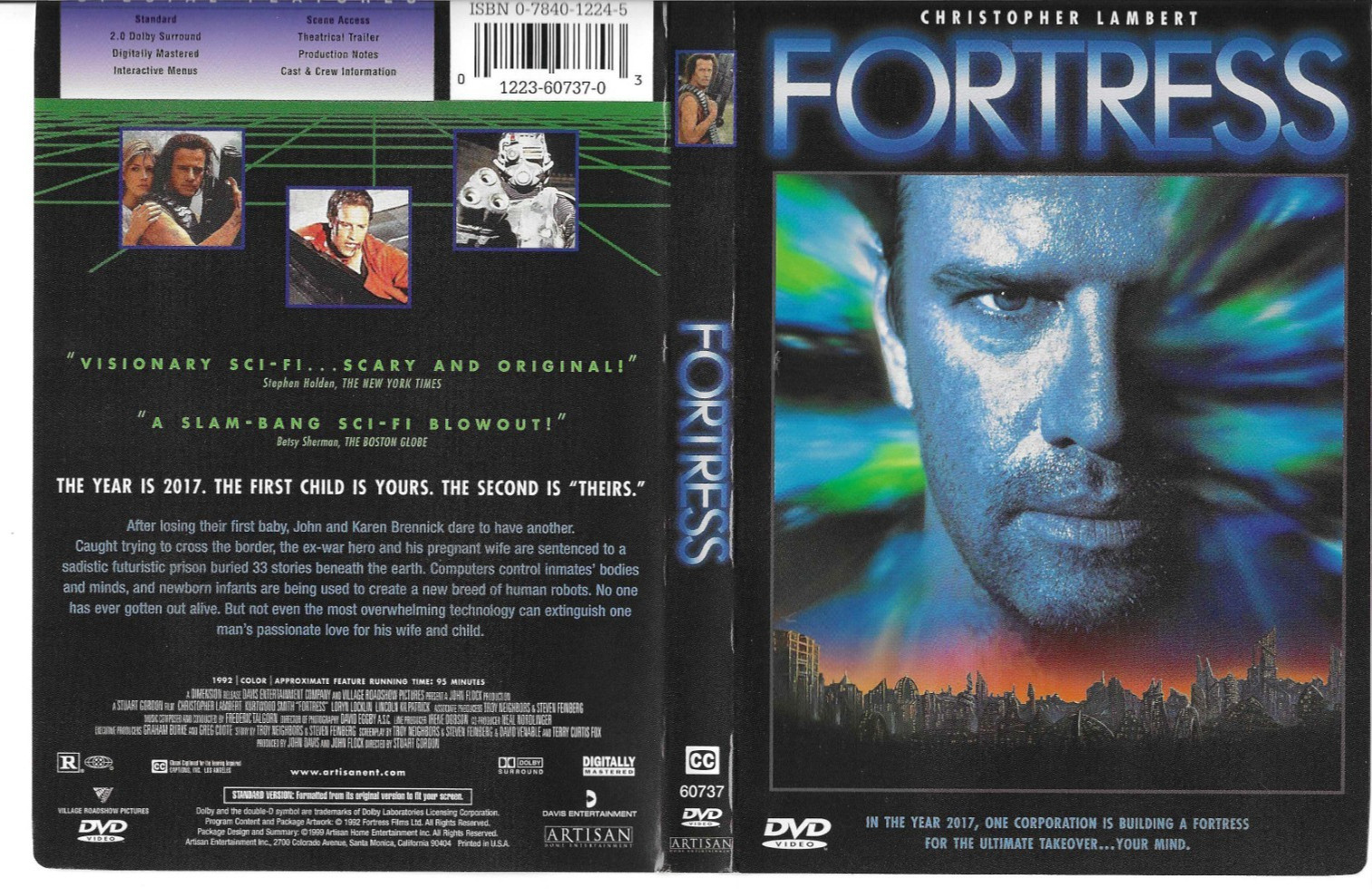 Fortress (1992) Christopher Lambert Cover Art Only,