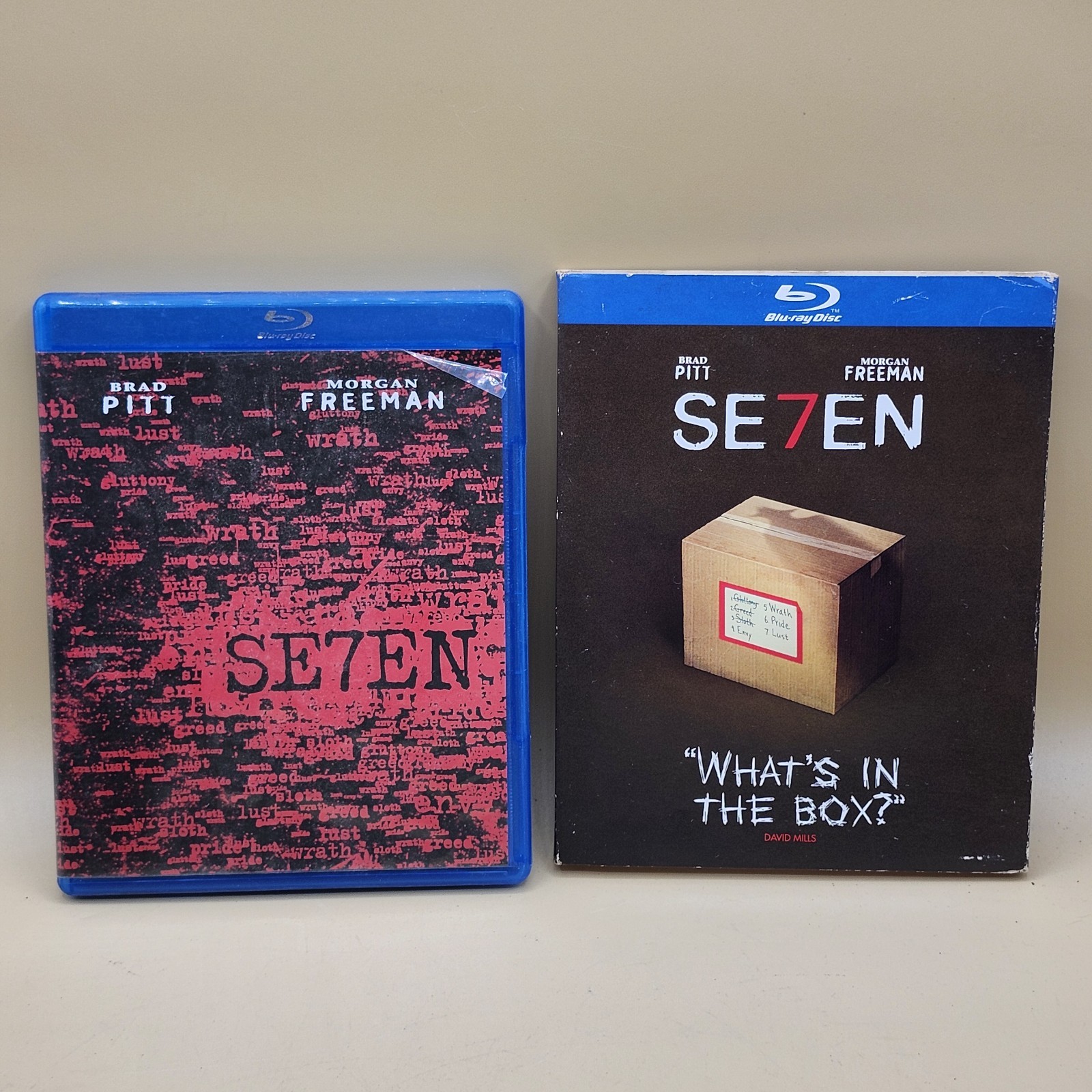 Seven (1995) (Blu-ray, 1995) Brad Pitt, Morgan Freeman WS USED