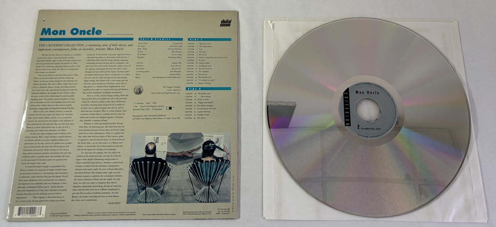 Laserdisc ~ Jacques Tati MON ONCLE ~ 1958 ~ Criterion