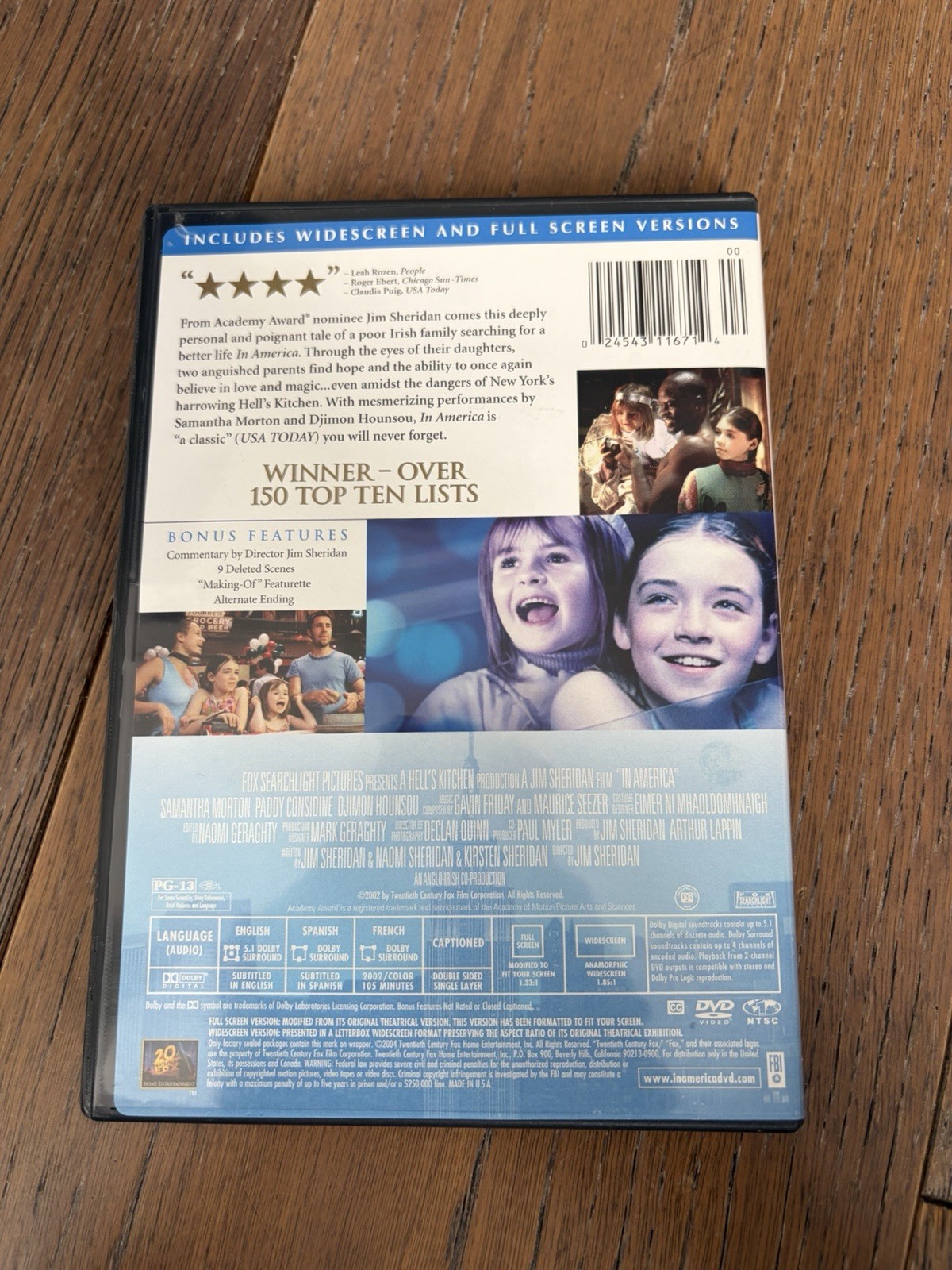 Fox Searchlight Pictures In America (2002) DVD PG-13 WS/FS Sheridan 105min