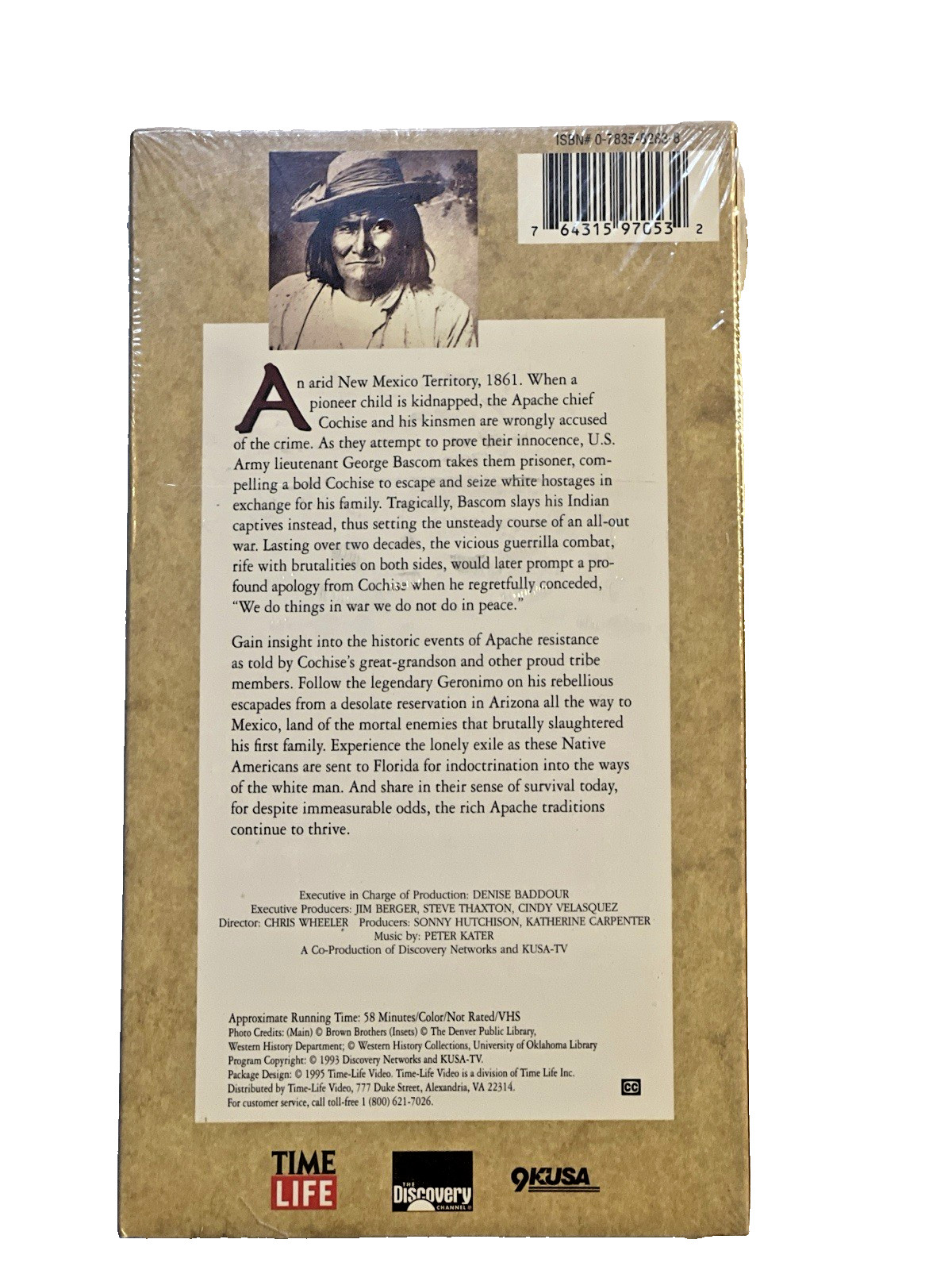 “Apache-Always The Enemy” Time Life 1994 VHS How the West was Lost 58 Min. New