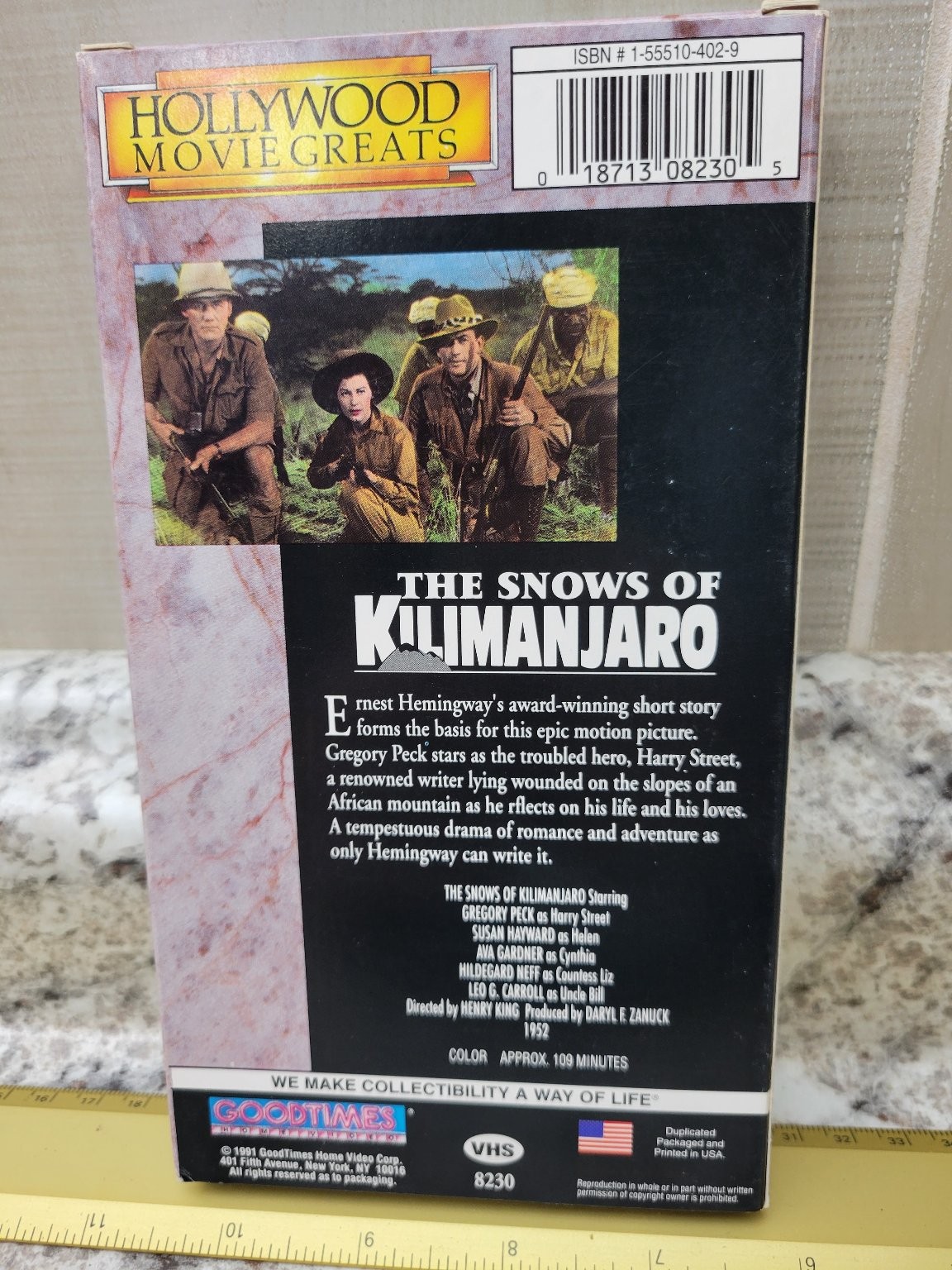 The Snows of Kilimanjaro VHS 1952 Drama Hollywood Movie Greats GoodTimes