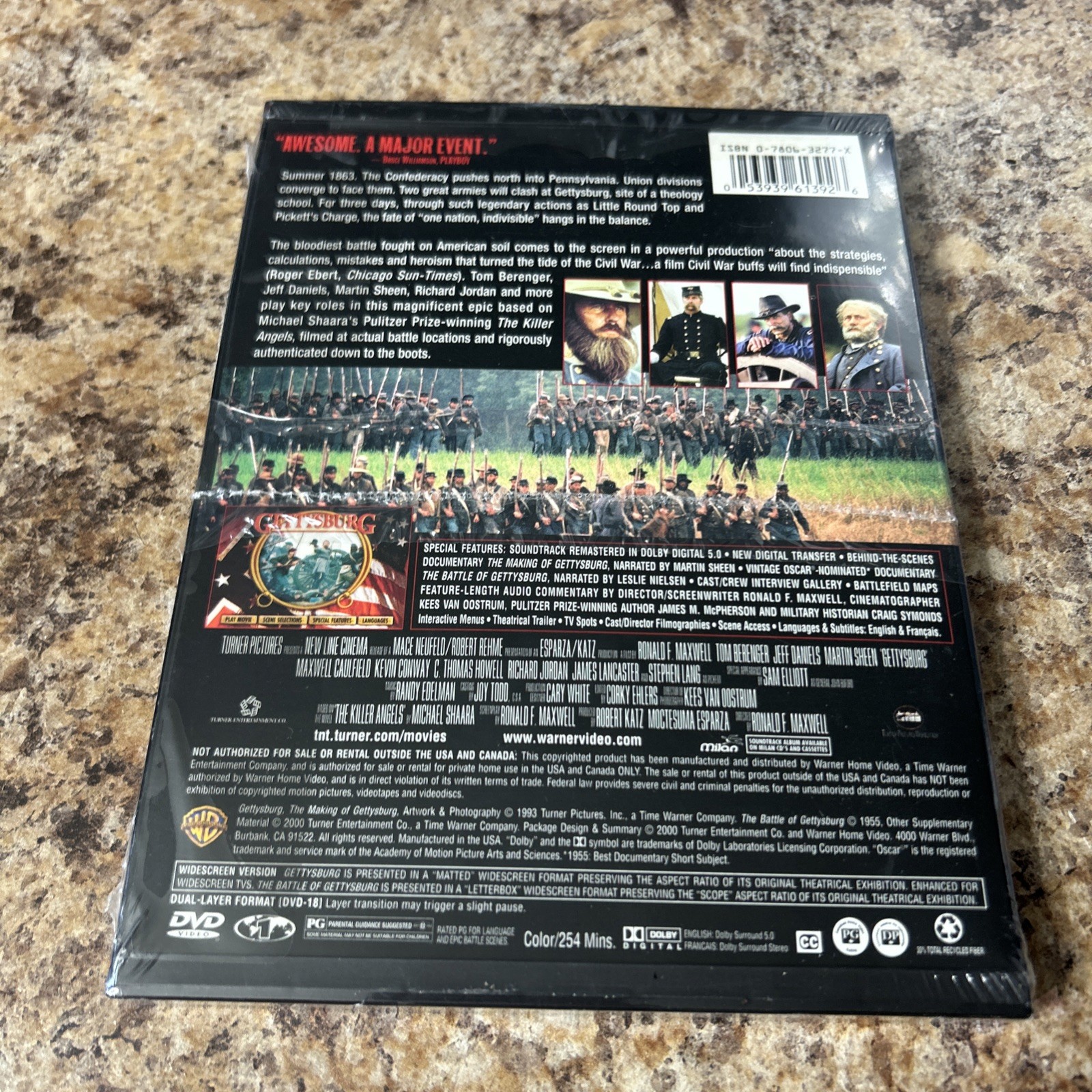 Gettysburg (DVD) w/Tom Berenger……..widescreen….………BRAND NEW & SEALED!