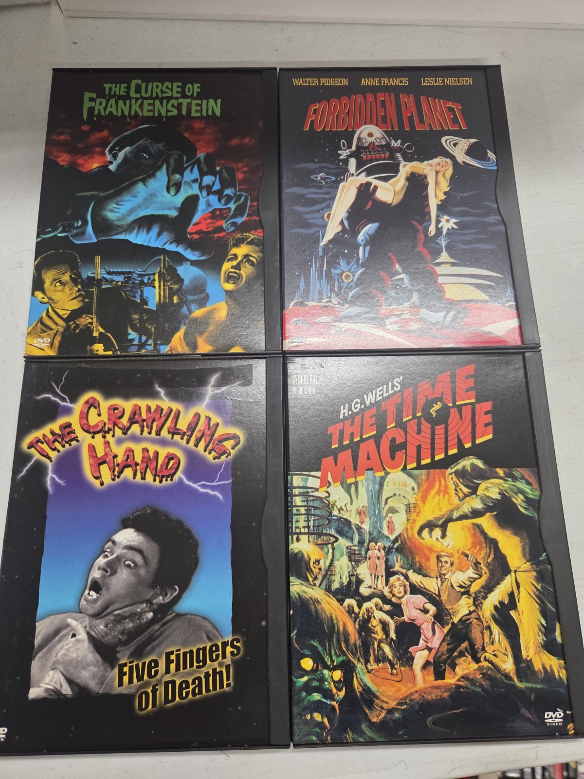 Curse of Frankenstein, Forbidden Planet, Time Machine, Crawling Hand Horror DVD