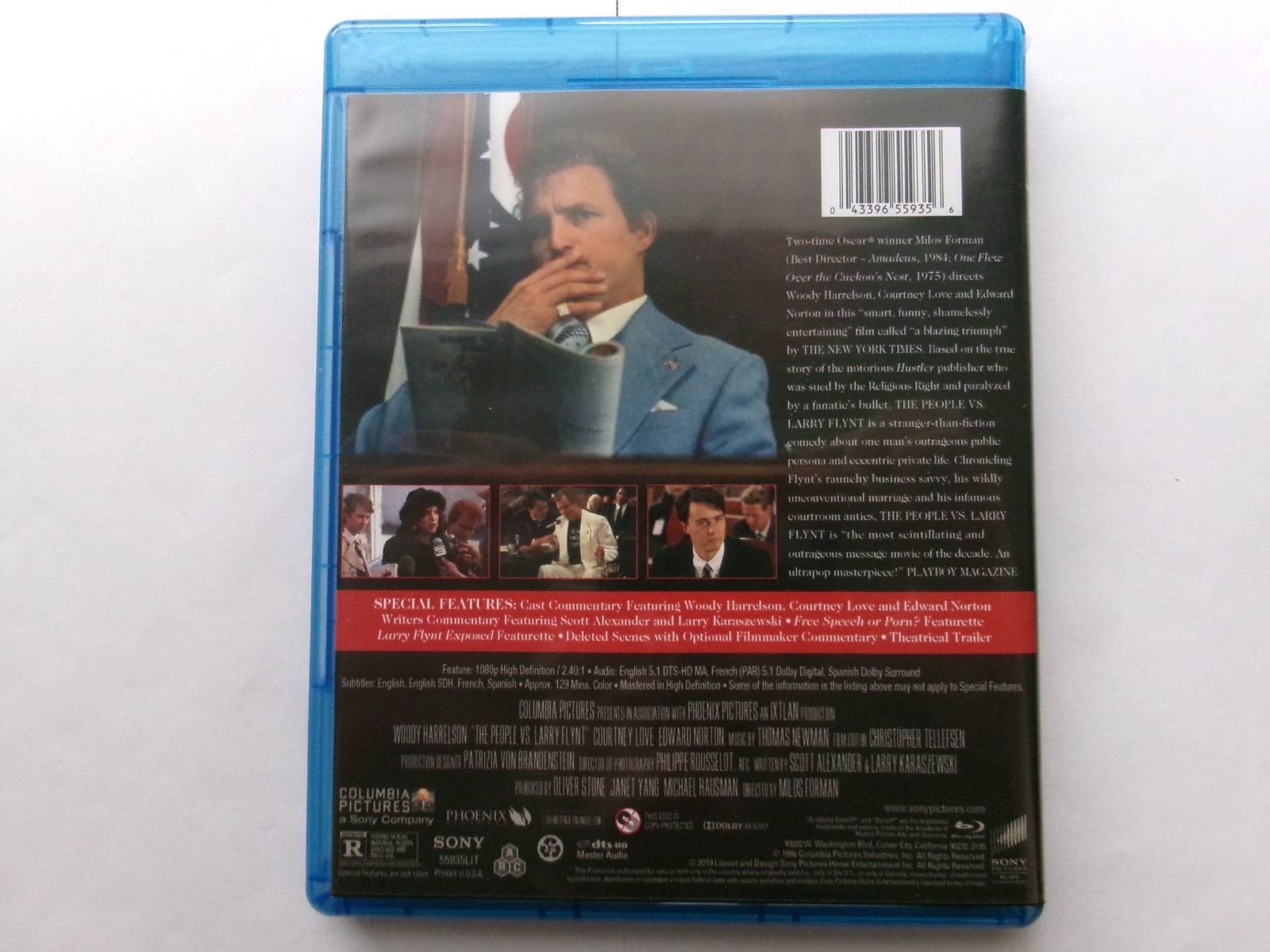 The People vs. Larry Flynt (1996) (Blu-ray) Sony Milos Forman Woody Harrelson