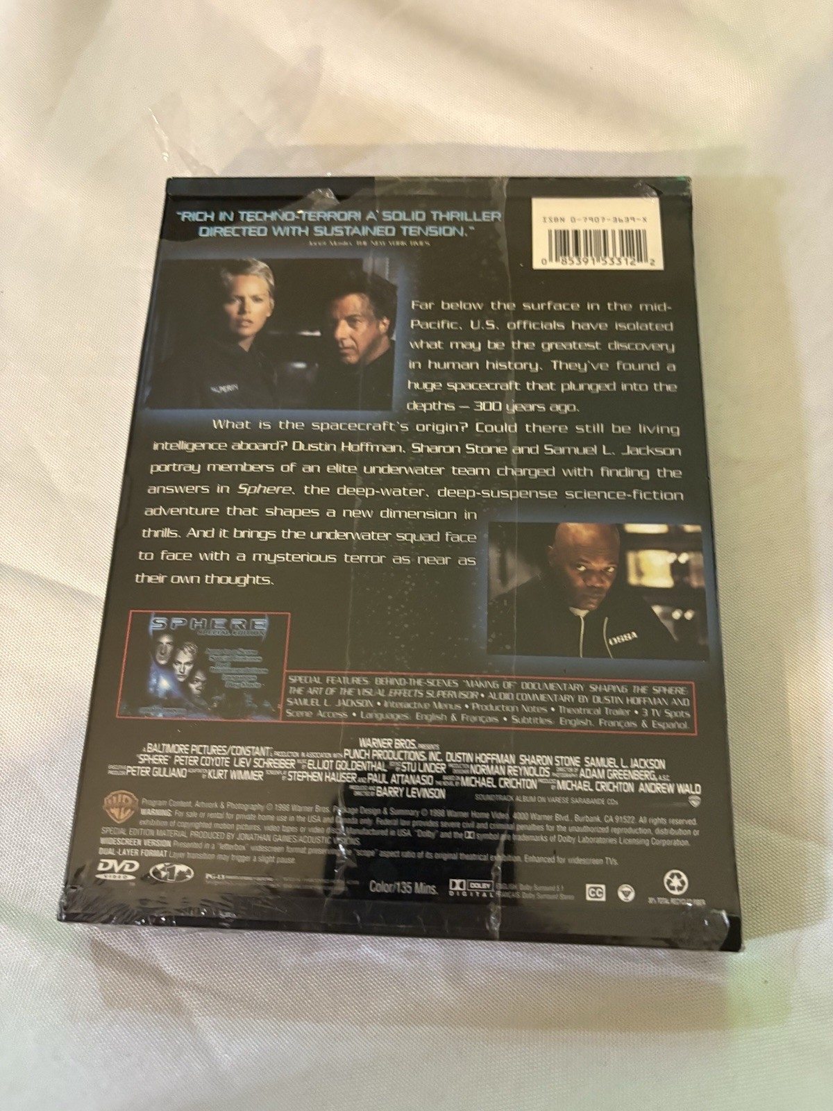 Sealed Sphere (DVD 1998) Sharon Stone. Samuel L Jackson Dustin Hoffman