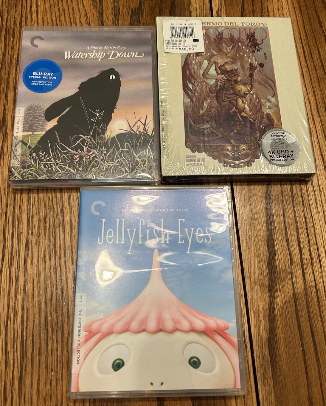 Del Toro’s Pinocchio Criterion 4K UHD Blu-ray Jellyfish Eyes Watership Down Lot