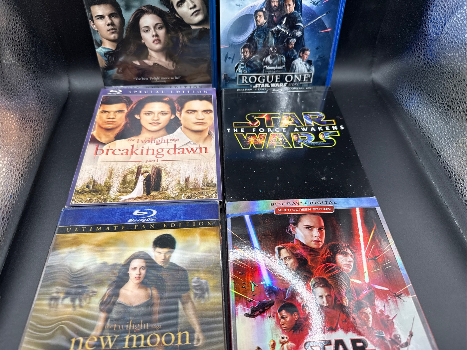 Star Wars Rogue One Force Awakens Last Jedi Twilight Saga 6 Movie Blu-ray Lot