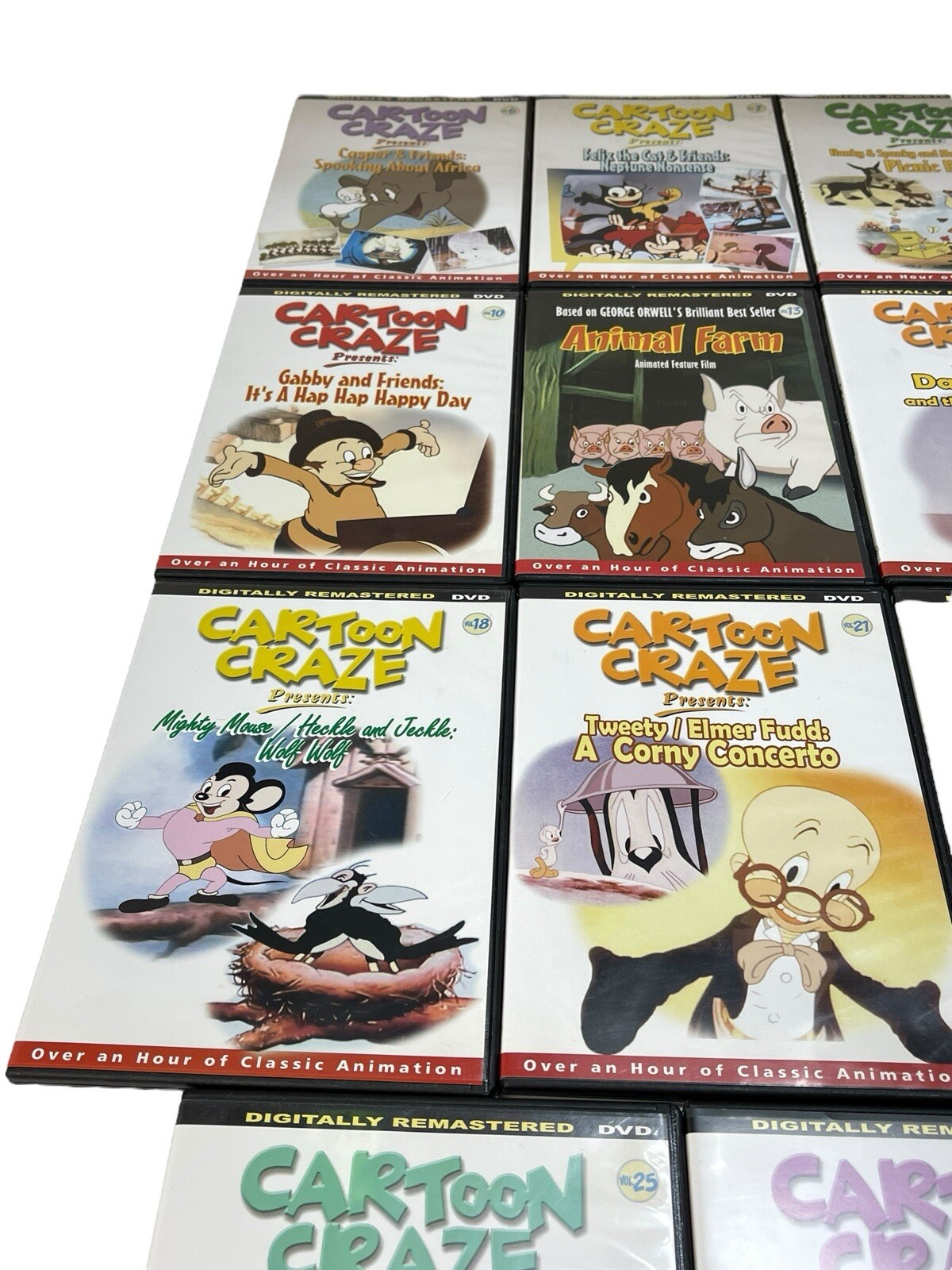 Lot of 11 Cartoon Craze DVDs Casper Felix The Cat Mighty Mouse Tweety Betty Boop